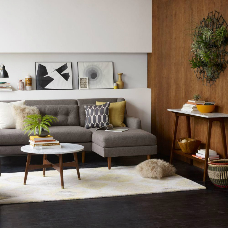 6 Mid-century-Modern Living Rooms Using Marble and Stone