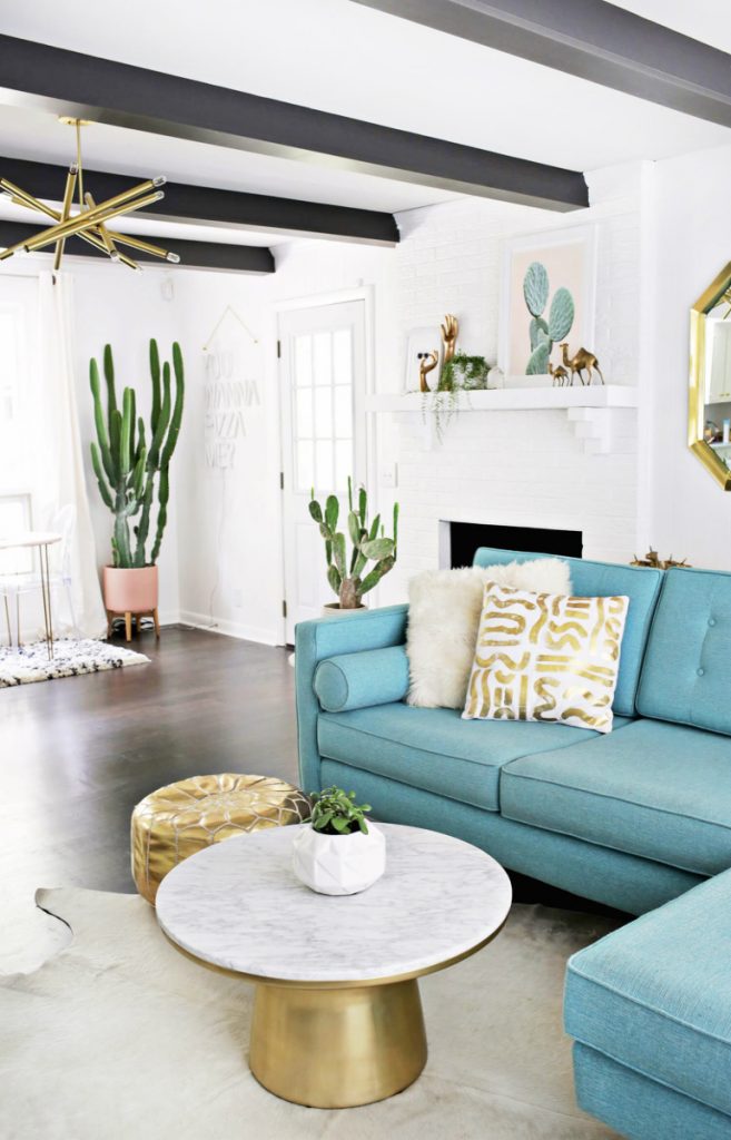 6 Mid-century-Modern Living Rooms Using Marble and Stone