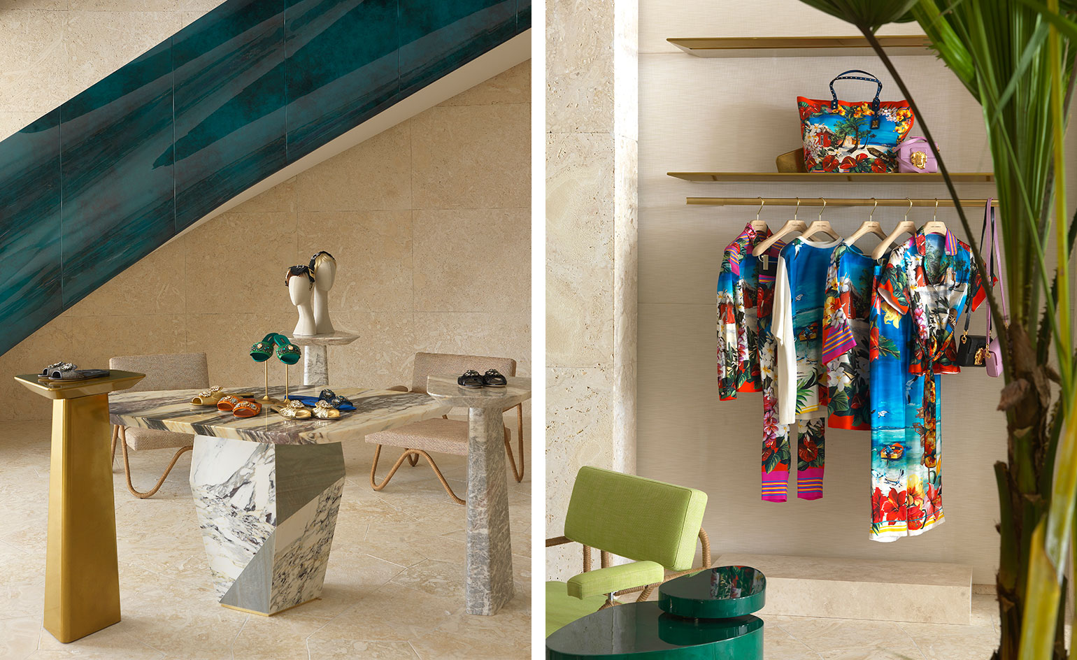 Midcentury modern interiors - Dolce and Gabbana opened a new boutique | You can visit us at our website, www.sornixelvuta.pro and check our Pinterest @midcenturyblog to get more #MidCenturyModern inspiration.
