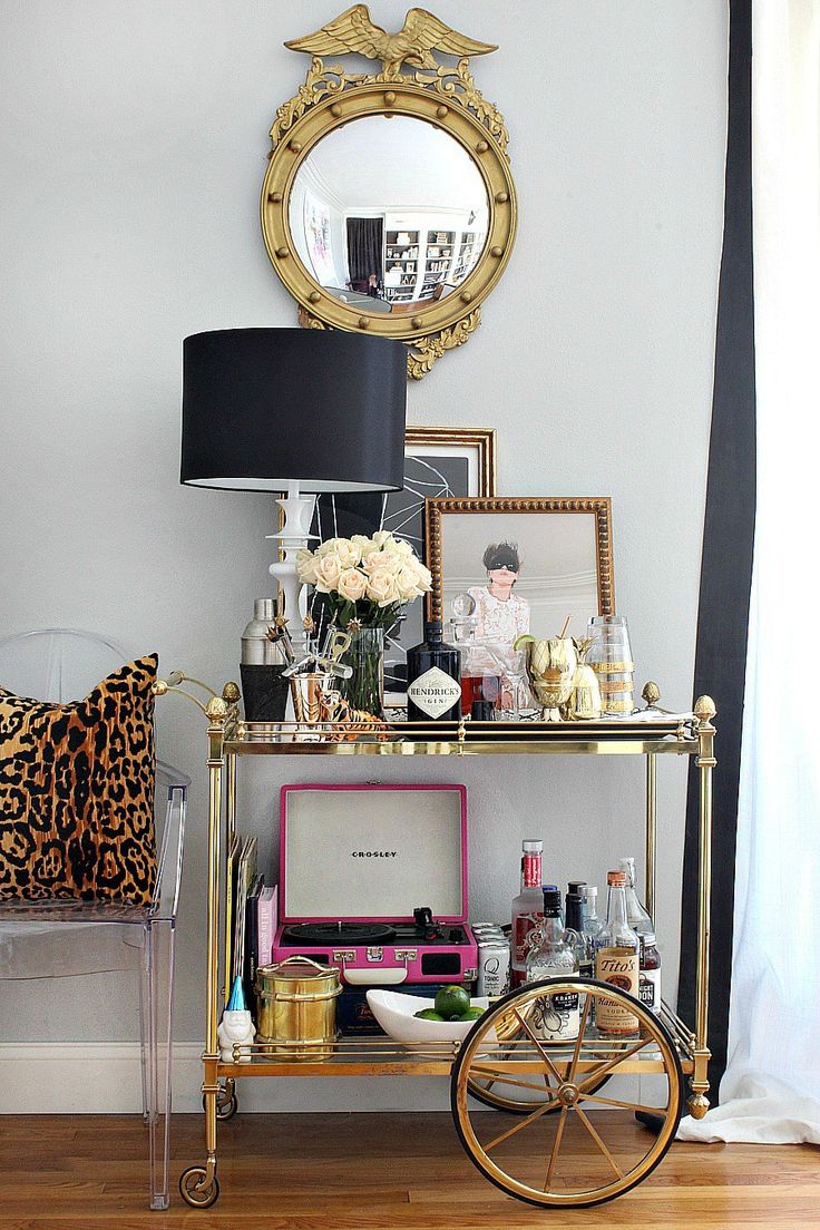 mid-century bar cart