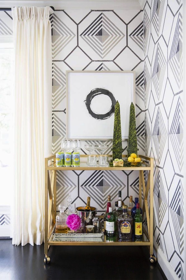 mid-century bar cart