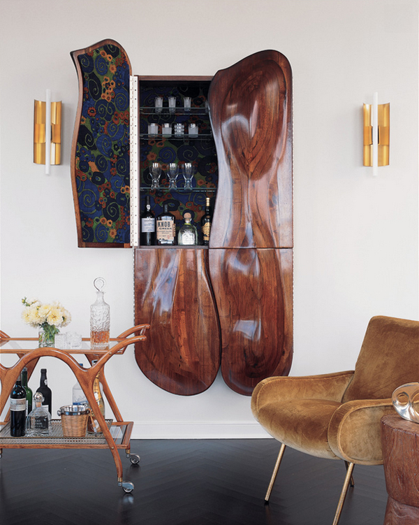 mid-century bar cart