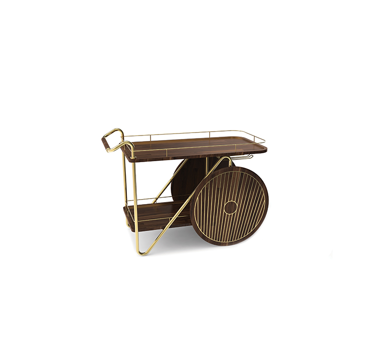 mid-century bar cart