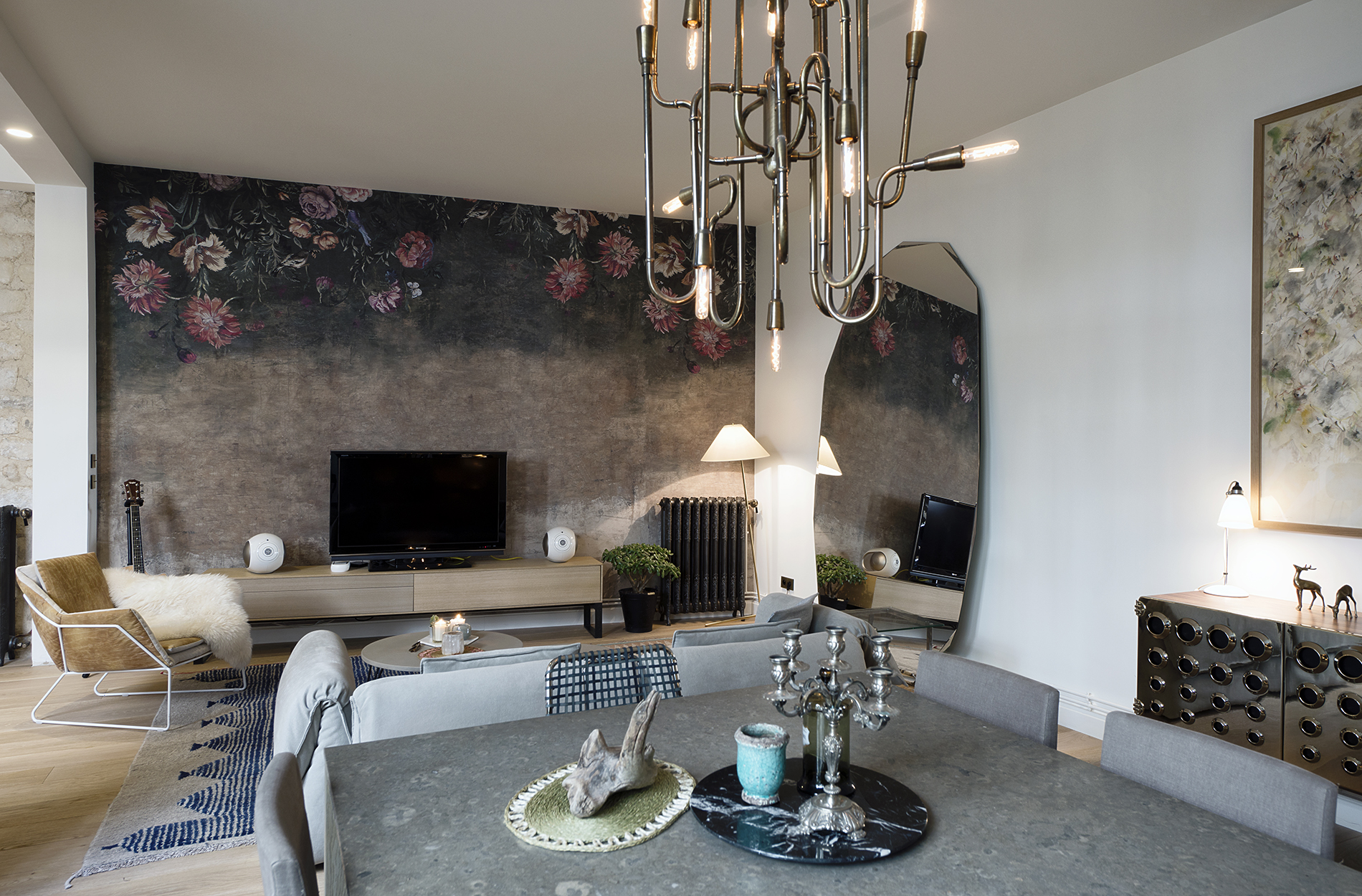 Parisian Inspiration- A Home Makeover and a Mid-Century Sideboard
