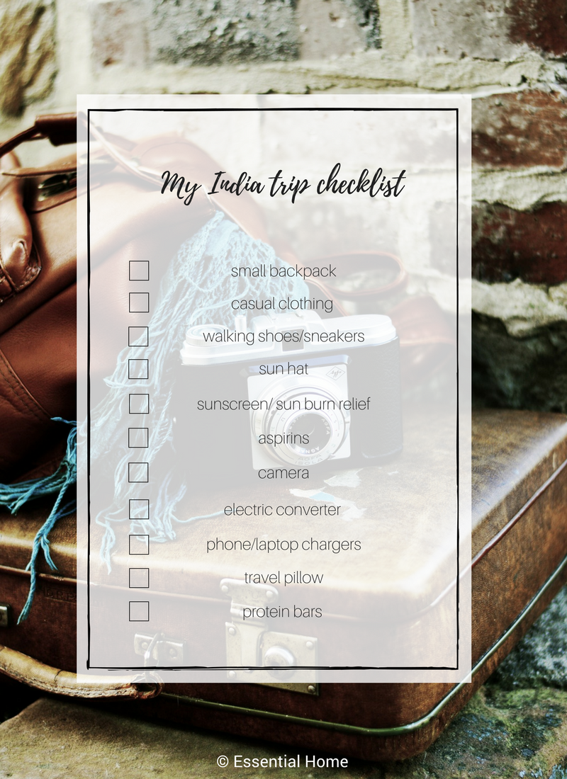 Travel Packing List- Everything You Need for a Trip to India_check