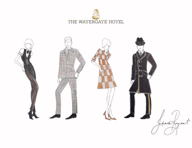 The Watergate Hotel Uniforms by Janie Bryant Watergate Hotel Midcentury-Inspired Makeover: The Watergate Hotel 160629 EYE WatergateHotelUniforms1