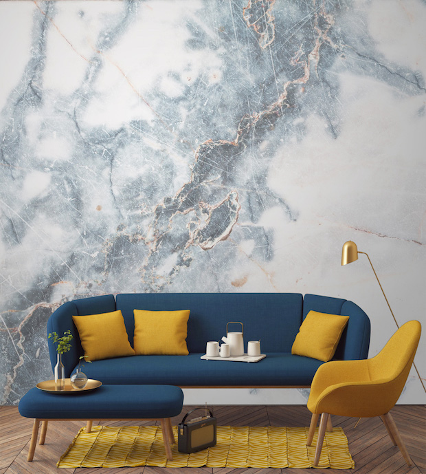 Murals-Wallpaper-Marble-3-Deep-Blue-Clouded-Print Marble Add Marble to your Wallpaper Murals Wallpaper Marble 3 Deep Blue Clouded Print