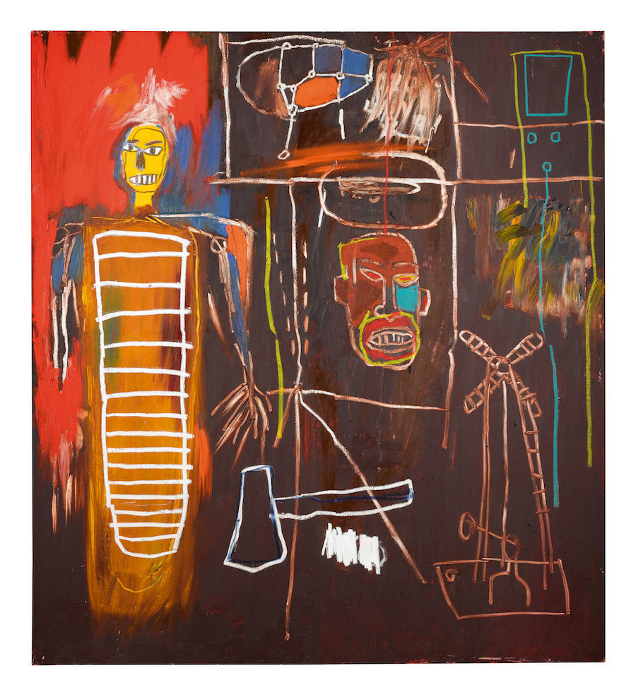 David-Bowie-art-collection-auction-Jean-Michel-Basquiat-“Air-Power”-1984-Acrylic-and-oilstick-on-canvas David-Bowie-art-collection-auction-Jean-Michel-Basquiat-“Air-Power”-1984-Acrylic-and-oilstick-on-canvas David Bowie art collection auction - Jean-Michel Basquiat, “Air Power,” 1984 Acrylic and oilstick on canvas David Bowie David Bowie Art Collection will be auctioned David Bowie art collection auction Jean Michel Basquiat Air Power 1984 Acrylic and oilstick on canvas