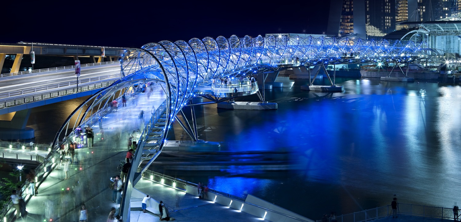 Helix Bridge: the spectacular bridge of Singapore Helix Bridge Helix Bridge: the spectacular bridge of Singapore Helix Bridge the spectacular bridge of Singapore 4