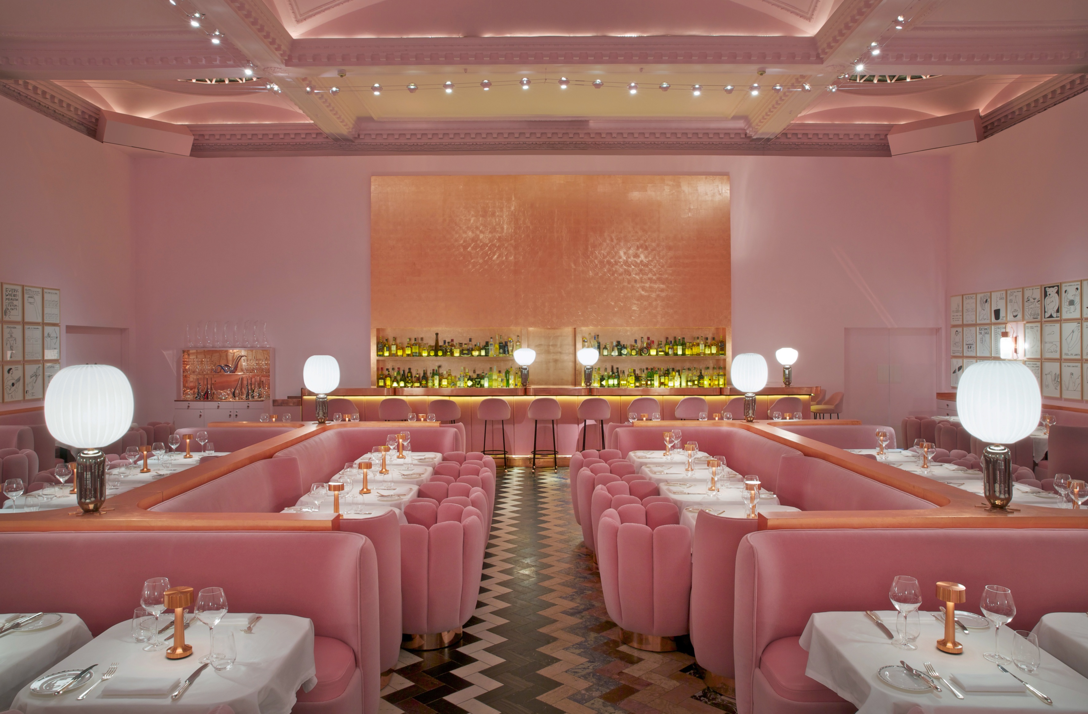 Pink restaurant in London London Pink restaurant in London The Gallery India Madhavi David Shrigley Sketch 002 12628
