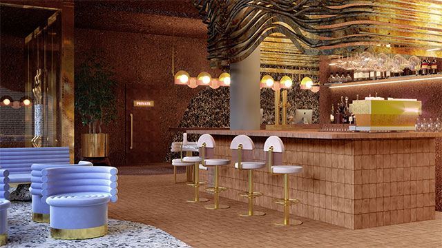 Hollywood Glamour style for a unique restaurant