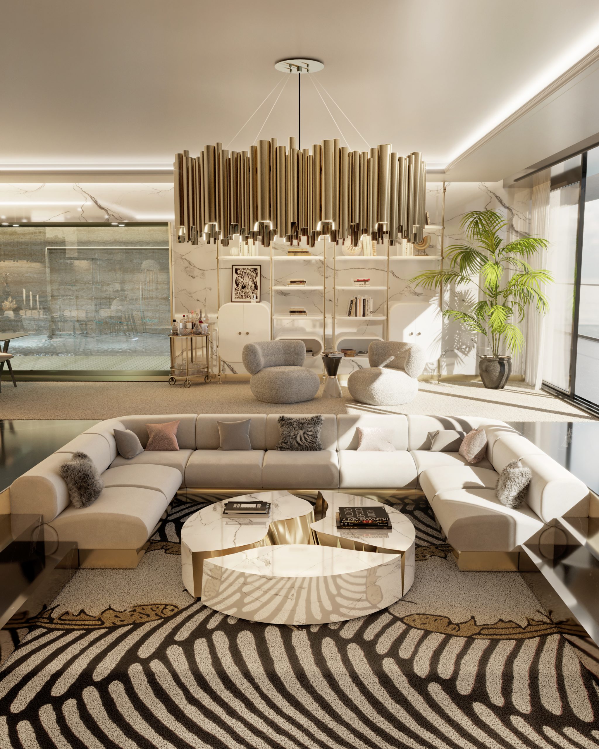 MAGNIFICENT LIVING ROOM OF CARLO DONATI'S HOUSE IN SAINT TROPEZ